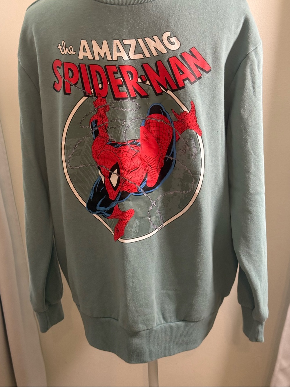 Amazing Spider-Man Graphic Crewneck Sweater - Sage Green